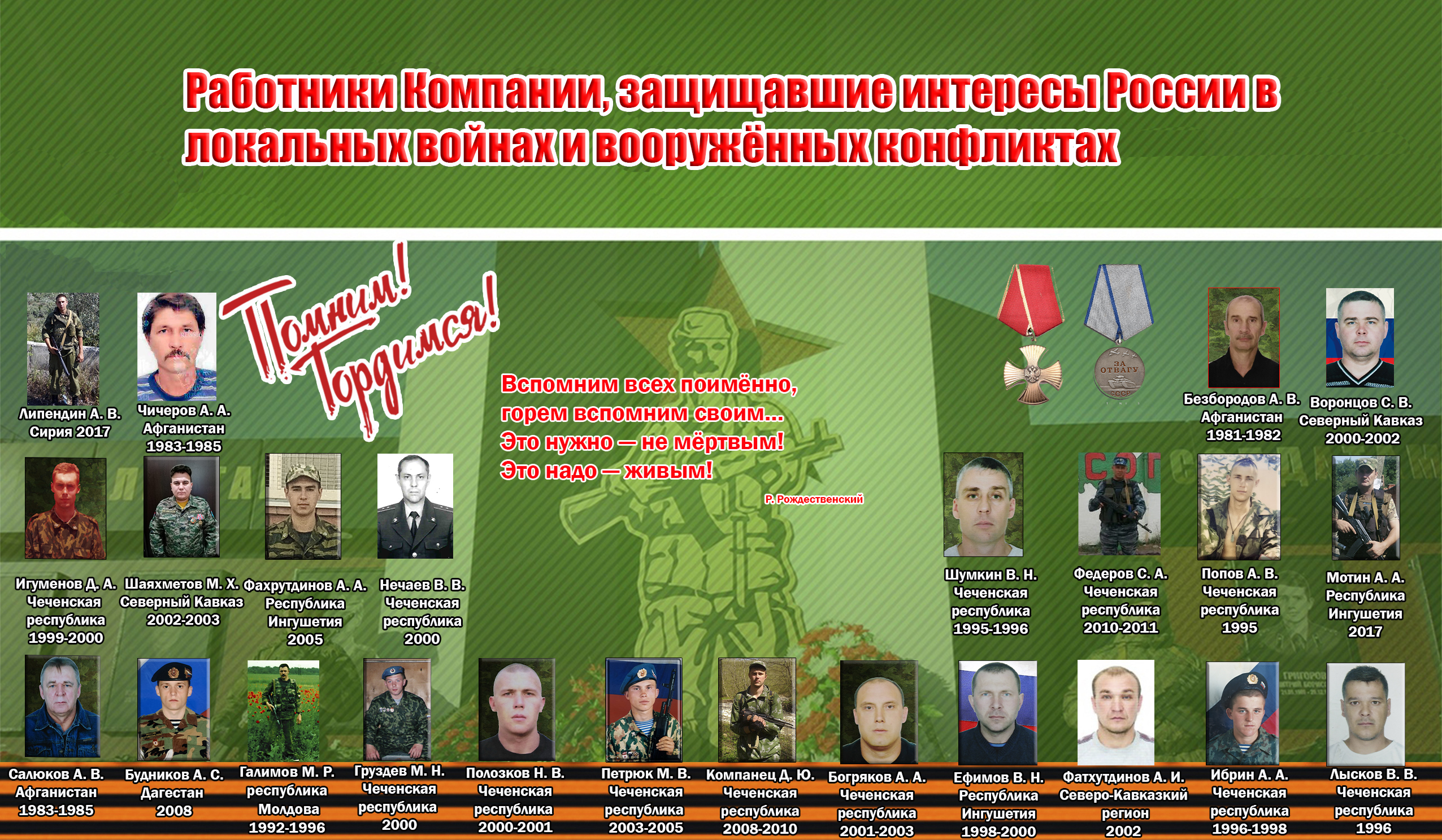 Вспомним всех по имённо, горем вспомним своим … Это нужно — не мёртвым ! Это надо — живым !